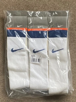 OG 90's NIKE SWOOSH BASKETBALL TUBE SOCKS NBA RETRO DS VTG 3 PAIRS 22" ONE SIZE - Image 1 of 4