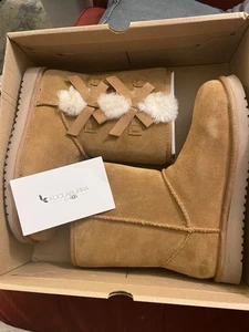 Koolaburra by UGG Victoria Chestnut Suede Fur Boots Women’s Size 9 - Picture 1 of 7