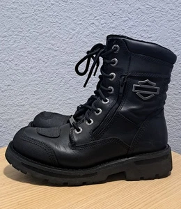 Harley Davidson "Sydney" Women's Black Leather Boots Sz 7.5 D87005! - Picture 1 of 10