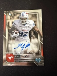 2025 Bowman Chrome U Football RJ Maryland Chrome Auto 1st Bowman SMU - Bild 1 von 2