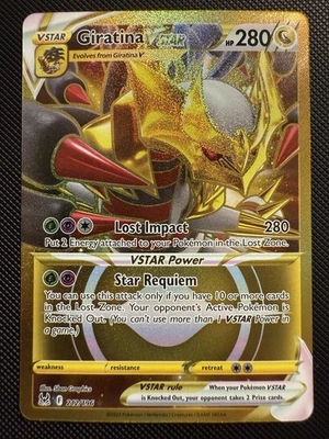 Pokémon TCG Giratina VSTAR 212/196 Lost Origin Secret Gold Holo Rare Card Mint - Image 1 of 2