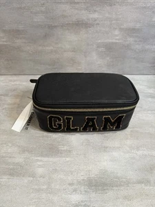 Stoney Clover Lane Textured Open Top Mirror Pouch Black GLAM - Picture 1 of 10