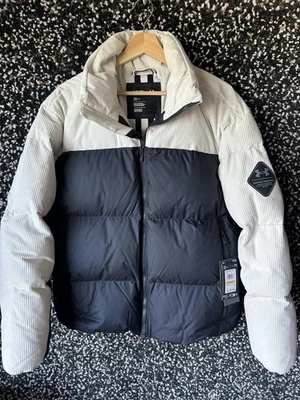 Chaqueta acolchada con cordón ilimitado UA Under Armour pequeña para hombre nueva crema negra Foto 1 de 4