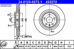 Brake Disc AUDI A4 B8 1.8 TFSI 24.0122-0272.1 - Picture 1 of 2