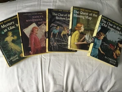 Lot/5  Vintage NANCY DREW Mystery Hardcover Books 1960s  Carolyn Keene - Imagem 1 de 4