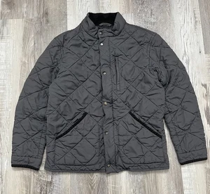 J Crew Steppjacke Damen mittelgrau durchgehender Reißverschluss und Knöpfe " - Bild 1 von 10