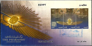 Egypt -2021-Golden Parade of the Pharoah's Sheet - Sc# 2238 - MNH FDC - Picture 1 of 1