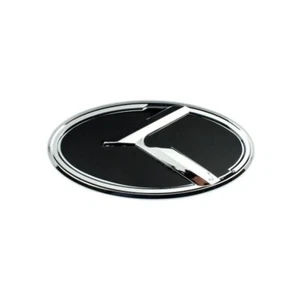 1 x New CHROME BLACK K SMALL EMBLEM BADGE FOR KIA TRUNK OR HOOD 4.3 inch 110mm - Picture 1 of 1