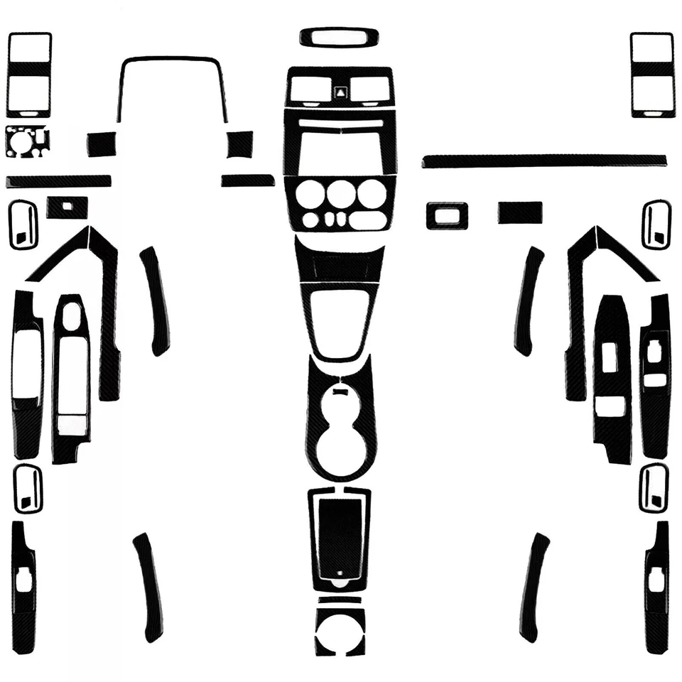 Kits de 60 pegatinas interiores completas negras brillantes para piano para Hummer H3 2006-2010 Foto 1 de 4