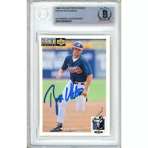 1994 Collectors Choice #165 Ryan Klesko AUTO Card RC Beckett BAS Slabbed Braves - Picture 1 of 5