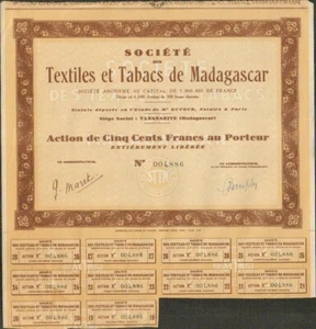 TEXTILES & TABACS DE MADAGASCAR (X) - Foto 1 di 1