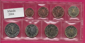 IRELAND EURO 8 COINS FULL SET 2004 UNC HARP,DENOMINATION AND GLOBE - Picture 1 of 2