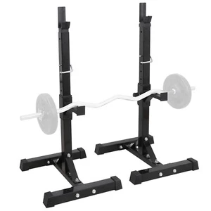 2pcs Adjustable Rack Standard Solid Steel Squat Stands Barbell Free Press Bench - Picture 1 of 9