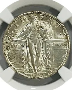 1930 S Standing Liberty  SILVER QUARTER 25C NGC MS63 Full Head FH Frosty Lusterr - Picture 1 of 4