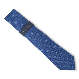 Tommy Hilfiger Men's Double Square Tie Necktie Classic 3" Blue Silk Blend $69.50 - Picture 1 of 5