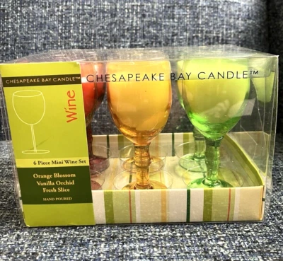 Juego de 6 mini velas de copa de vino Chesapeake Bay 3 aromas nuevas en caja Foto 1 de 4