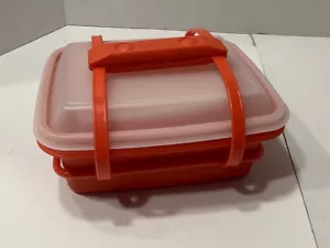 Vintage Tupperware Kids Pak N Carry Lunch Set With Handle Red - Picture 1 of 13