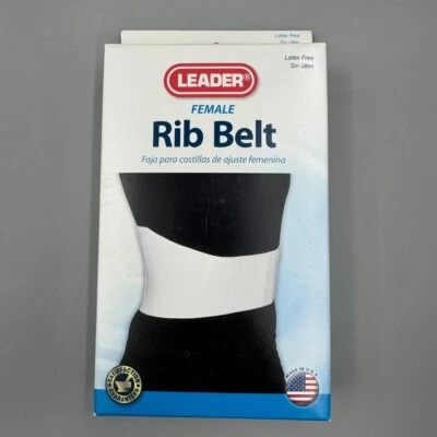 Cinturón acanalado médico Leader cierre de gancho femenino blanco elástico compresión de caja torácica Foto 1 de 4