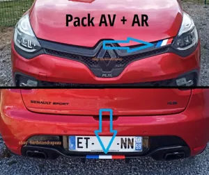 Renault Clio 4 RS trophy Drapeau Français vinyle pack AV + AR - Imagen 1 de 7