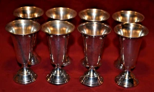 Sterling Silver Cordial Cups Reinforced w/Cement Lot of 8 - Picture 1 of 13