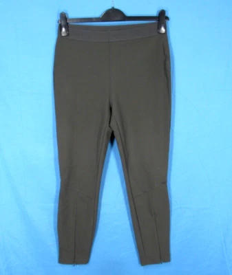 GAP 雕塑时尚女式灰色弹力尼龙高腰拉链 HEM 拉裤 M — 第 1/4 张图片