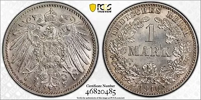 1910 E MARK Germany EMPIRE J-17 PCGS MS63 Silver Coin - Image 1 of 3