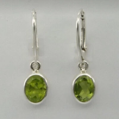 Peridot Gemstone 925 Sterling Silver Earring Handmade Jewelry Women Gift B-72 - Image 1 of 4
