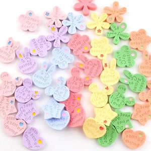 20 un. dijes de colores mixtos ratón de resina de espalda plana flor conejo estrella para artesanía hágalo usted mismo - Imagen 1 de 12