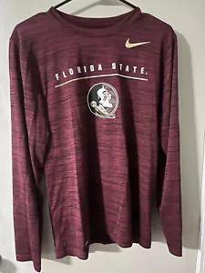 Nike Florida State Seminoles T Shirt Mens Small Red FSU Long Sleeve - Picture 1 of 1