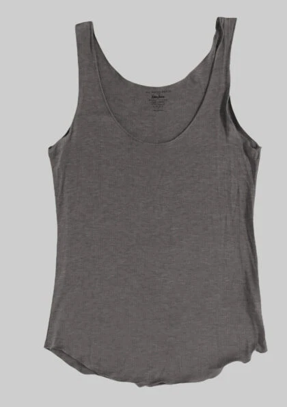 $95 Majestic Paris Women's Solid Gray Sleeveless Scoop Neck Tank Top Size 3 - Image 1 of 1
