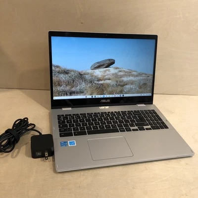 ASUS Chromebook CX1 CX1500 15.6'' Intel N6000 128GB eMMC 8GB RAM ChromeOS Silver - Image 1 of 4