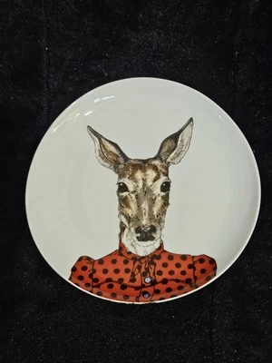 Rachel Kozlowski Deer Dapper Animal Plate West Elm  8 1/2” Anthropomorphic - Image 1 of 4
