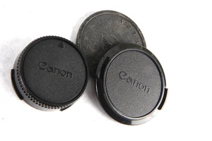 vintage lot/set CANON C-58mm push on front cap, FD rear cap,  push on body cap - Picture 1 of 3
