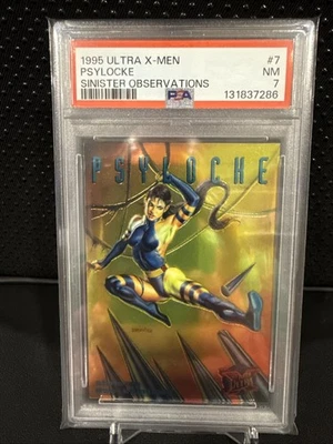 1995 Ultra X-Men Sinister Observations, Psylocke, PSA 7 NM - Image 1 of 2