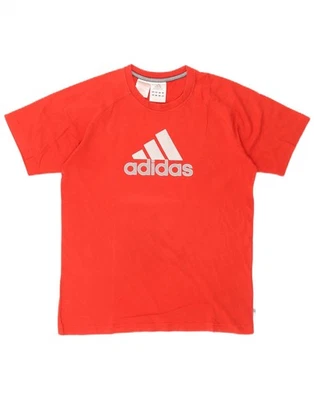 ADIDAS Boys Graphic T-Shirt Top 15-16 Years Red Cotton CO13 - Image 1 of 3