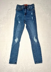 Jeans de cera Butt I Love You ajustados azules talla 0/24 desgastados - Imagen 1 de 8