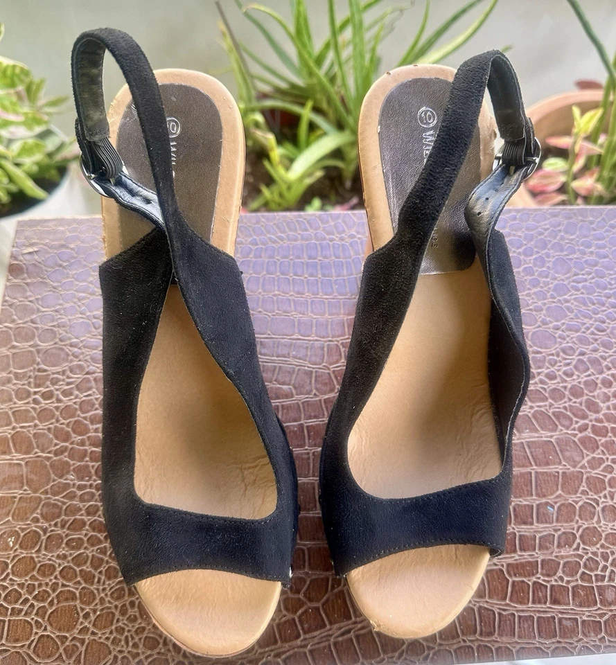 Wild Diva Lounge Black Women's BlackSlingback Sandals size 10 - Image 1 of 4