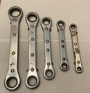 Ratcheting Box End Wrench Set - 5 pieces - 1/4" to 7/8” - Picture 1 of 2