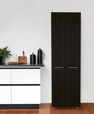 79" Modern Black Pantry Cabinet with Two Doors and Five Shelves - Image 1 of 4
