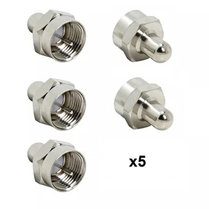 75 Ohm F-Typ Schraubanschluss Anschlussstecker TV Satellit Antennenkabel x5 - Bild 1 von 3