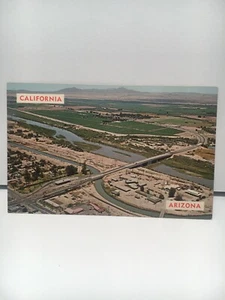 Yuma Arizona Aerial View Arizona Inspection Station Colorado River Bridge Postca - Picture 1 of 2