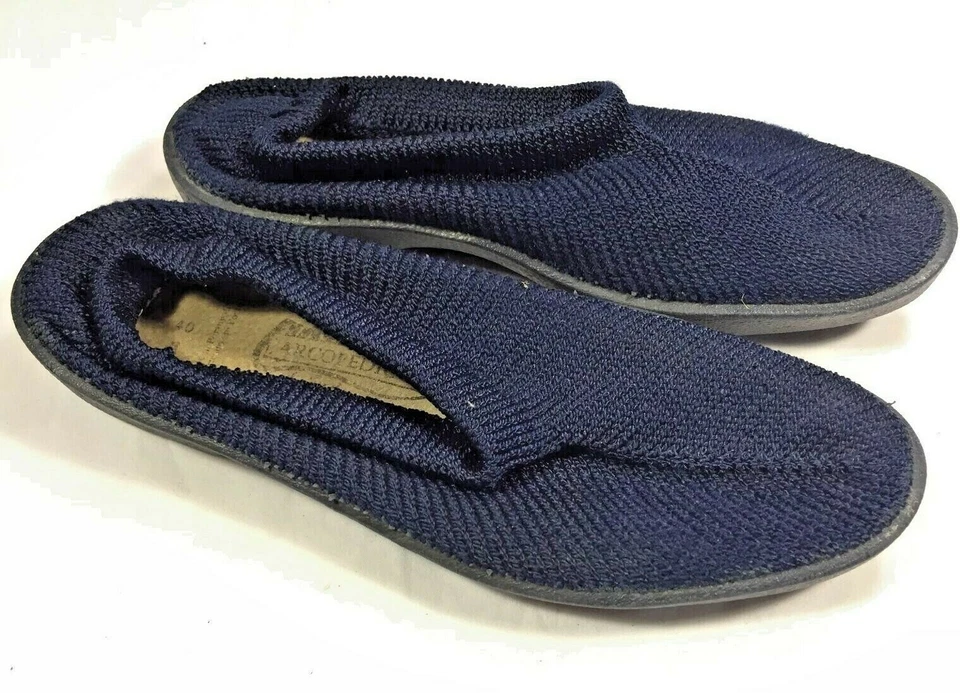 Arcopedico Elio Parodi Tejido Azul Marino Zapatos Elásticos Sin Cordones Hombres 7 Mujeres 9 Foto 1 de 4