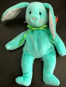 RARE TY Beanie Baby Hippity Teal Bunny With Many Errors Most Wanted Excellent  - Picture 1 of 10