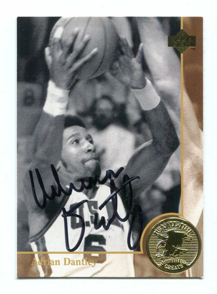 PW) ADRIAN DANTLEY 1994 Upper Deck USA #88 IP AUTO Detroit Pistons - Image 1 of 1