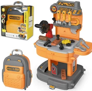 Kids Tool Set, 2 in 1 Carpenter Engineer Role-Play Toy Backpack, 31pcs chainsaw - Picture 1 of 6
