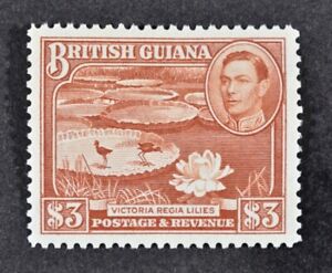 BRITISH GUIANA, KGVI, 1945, $3 red-brown value, SG 319, MM condition, Cat £38.