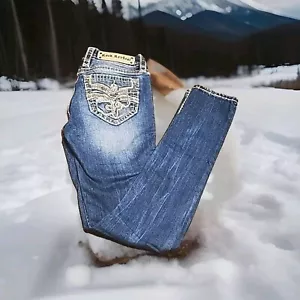 Jeans donna Rock Revival Raven taglia 25 blu denim skinny facile - Foto 1 di 13