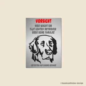 Placa de advertencia Flat Coated Retriever perro 20x30 cm | Placa de perro resistente a la intemperie | 37WS - Imagen 1 de 2