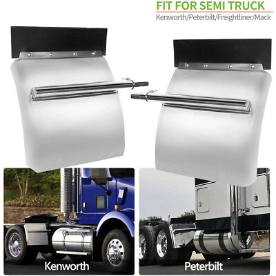 24x24" Quarter Fenders for Semi Truck, Chrome Quarter Fenders Set for Semi Truck - Image 1 of 4
