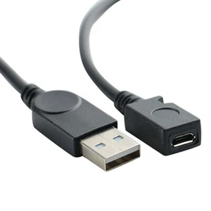 1 Ft USB 2.0 High Speed Type A Male to Micro B 5-pin Female Adapter Cable / Cord - Picture 1 of 4